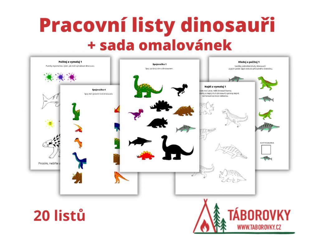 pracovní listy dinosauři pro děti